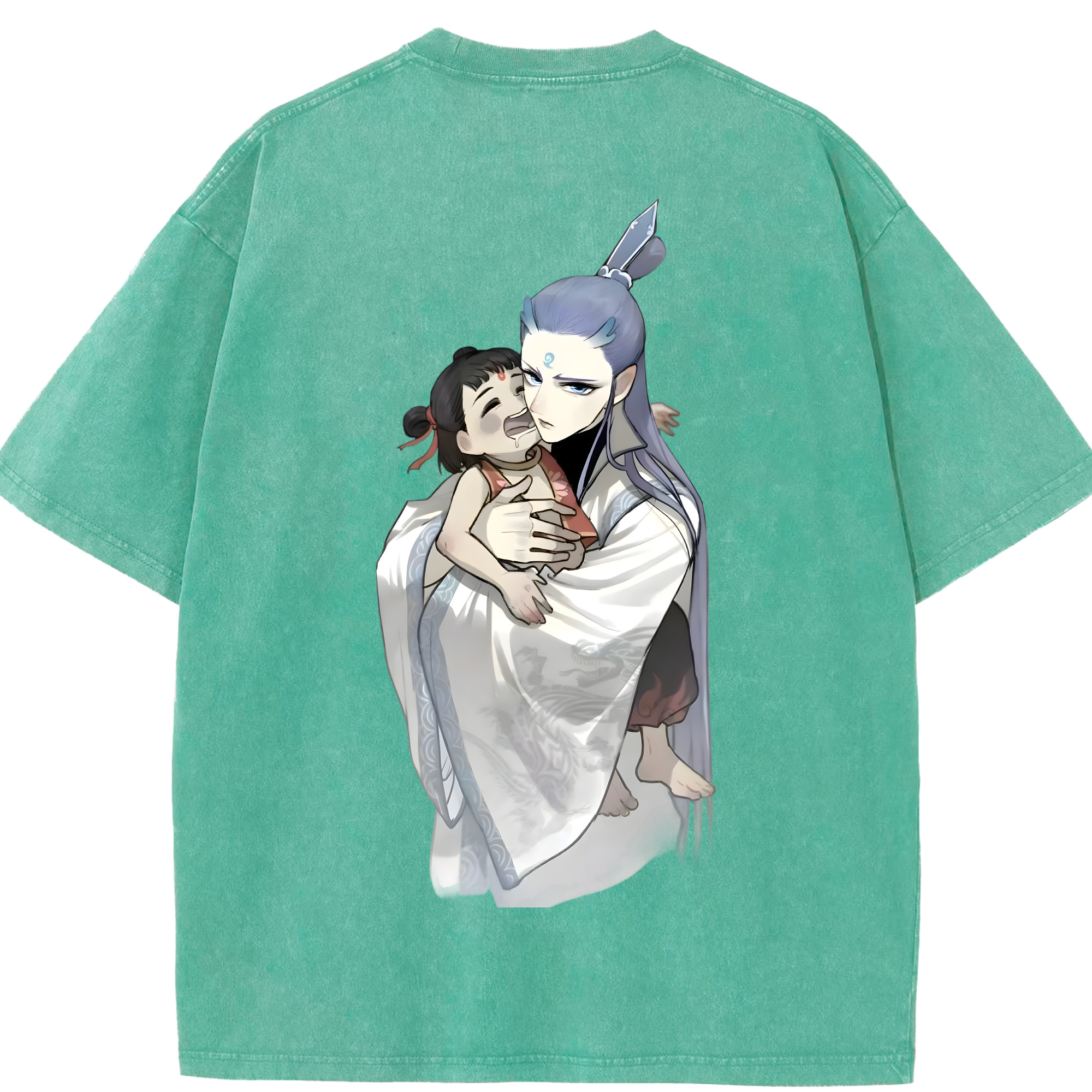 （画像用） Ne Zha 2 ナタ 魔童の大暴れ 綿100% ヴィンテージ風 半袖Tシャツ（背面プリント）